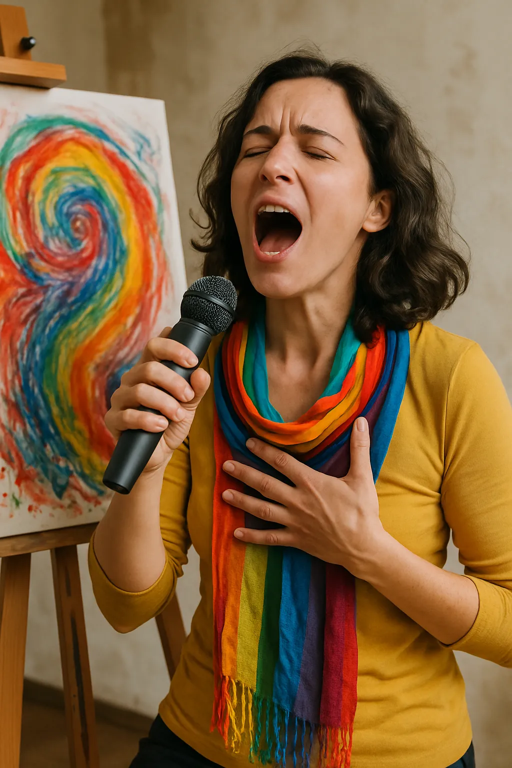 Séance d'art thérapie par la voix